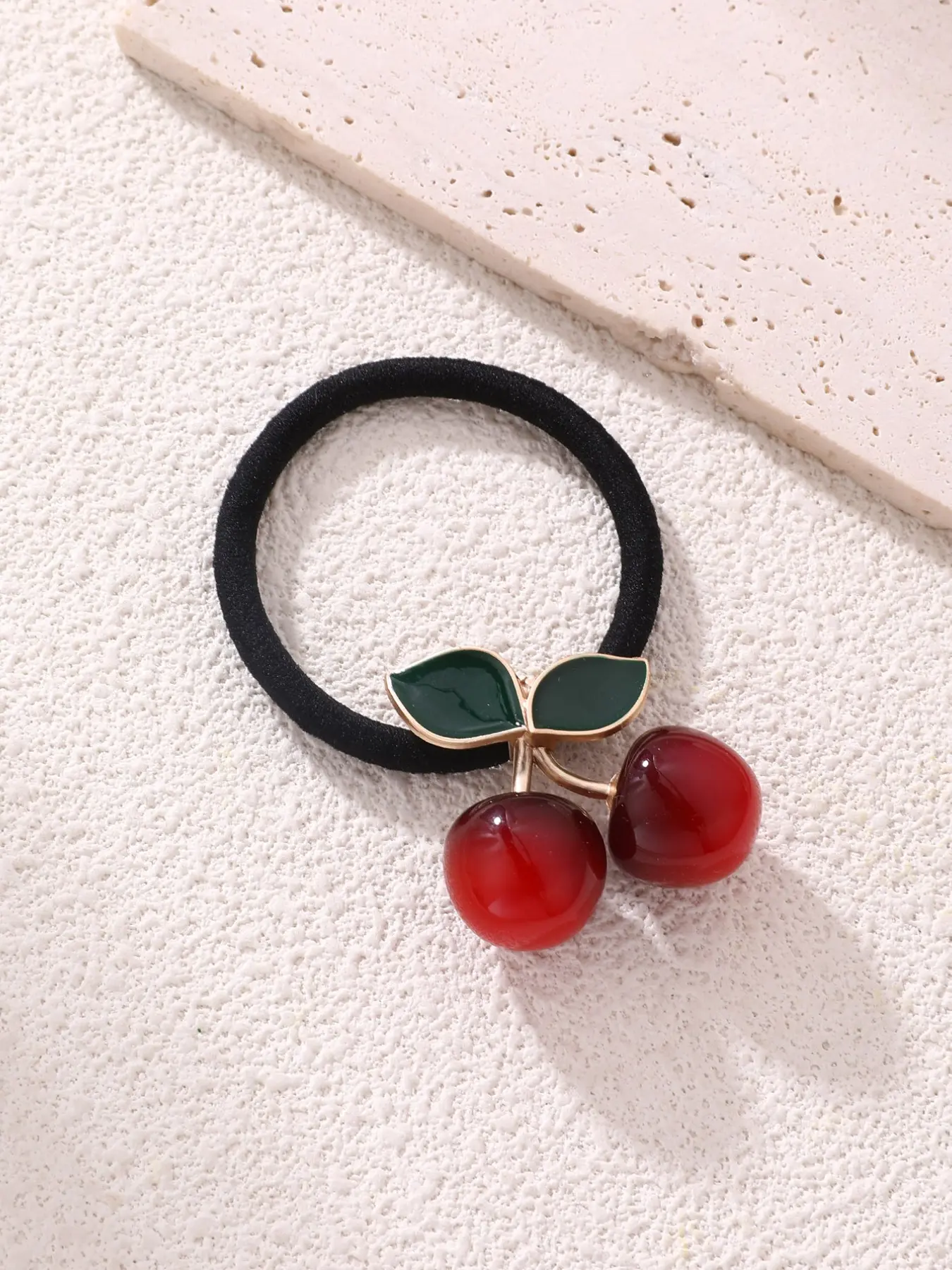 Sweet Retro Resin Cherry Scrunchies, Elegant High Elastic Hair Ties, Simple Stylish Headbands for Women, All Seasons Accessory