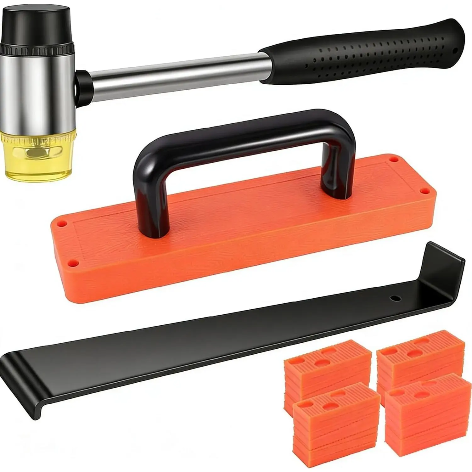 43-Piece Laminate Flooring, LVP installation kit, Vinyl Flooring, Tapping Block with Handle, Spacers,-Faced Mallet and Pull Bar