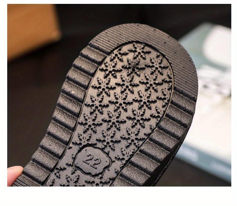 New[Girls' Winter Comfort Boots] Soft Fabric Lining, Durable Rubber Sole Girls' Winter Comfort Boots |             Slip-On Round Toe, Casual & Preppy Style, Perfect for Outdoor & Casual Attire, Minimalist Design