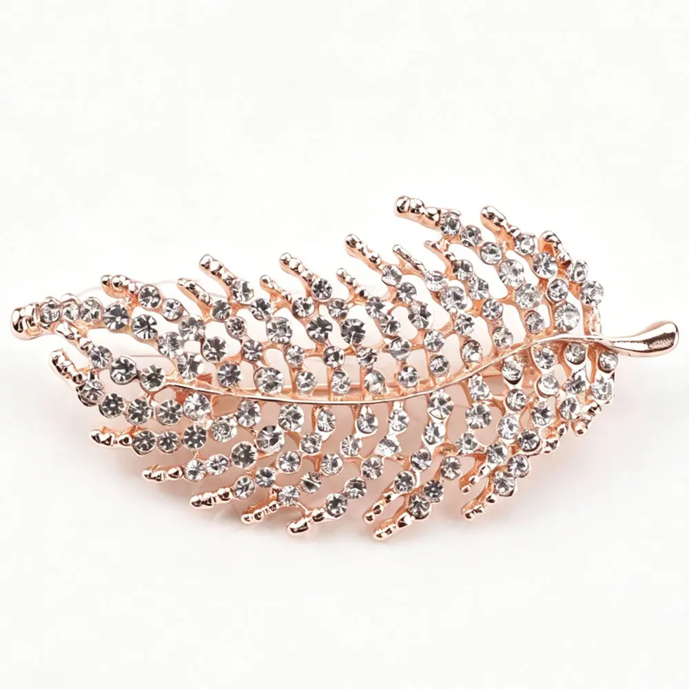 Luxurious Leaf Brooch  Elegant Pin for Women Coats Bags Gift