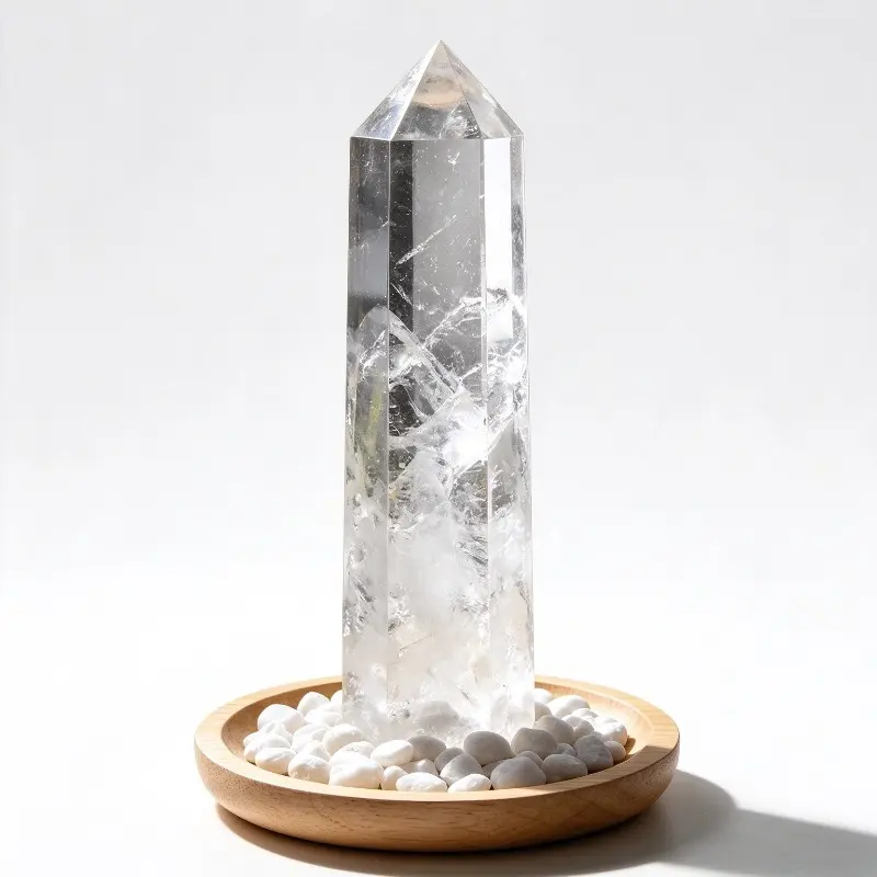 Clear Quartz Tower Point, Polished Natural Crystal Obelisk, For Home Decor & Crystal Gift, Healing Crystal Point For Reiki Meditation Crystal Collection affordable labradorite rock shop rainbow druzy