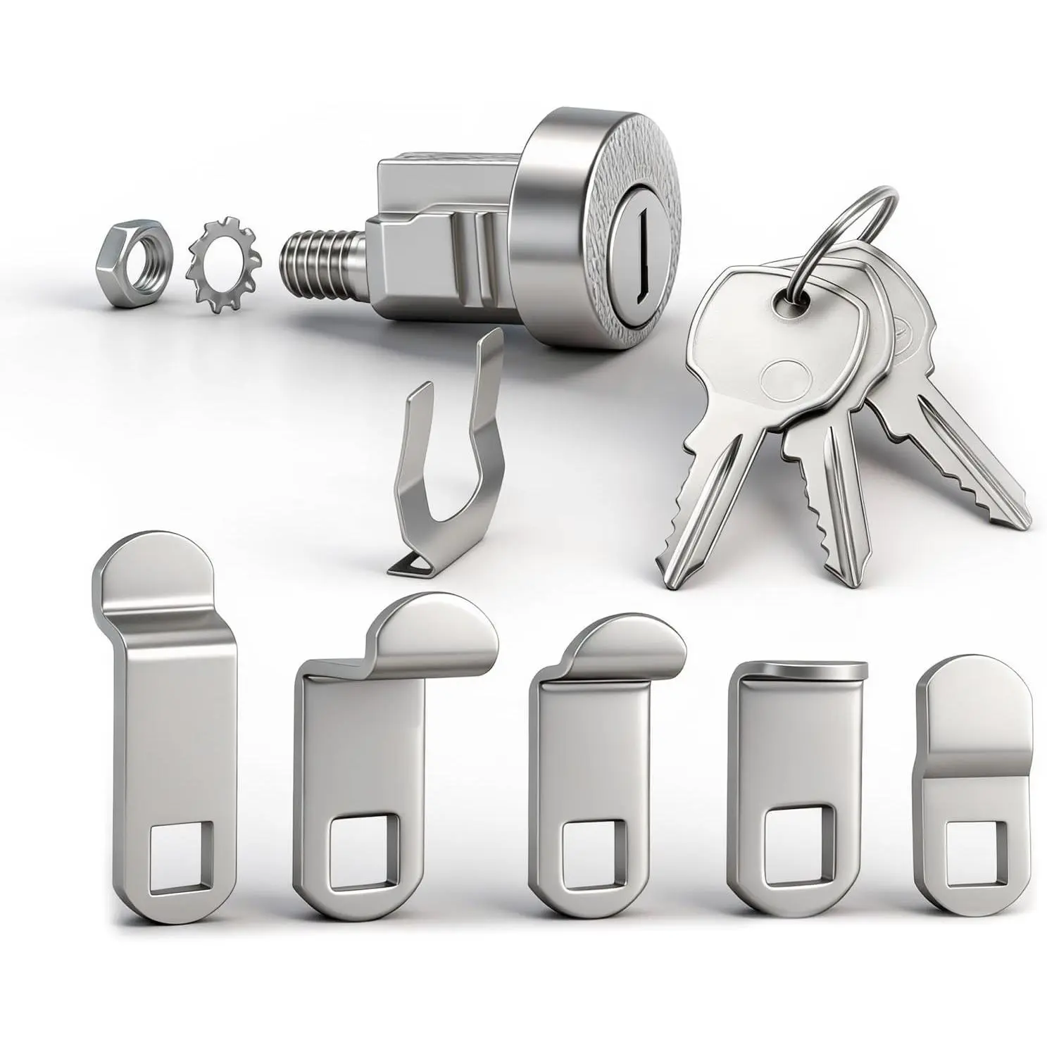 Mailbox Locks with Keys Replacement - 1-Pack L-1172C Mailbox Lock, C9100 Key Lock with 3 Keys & 5 Shaped Locking Plates, Clockwise Operation(ML-01)