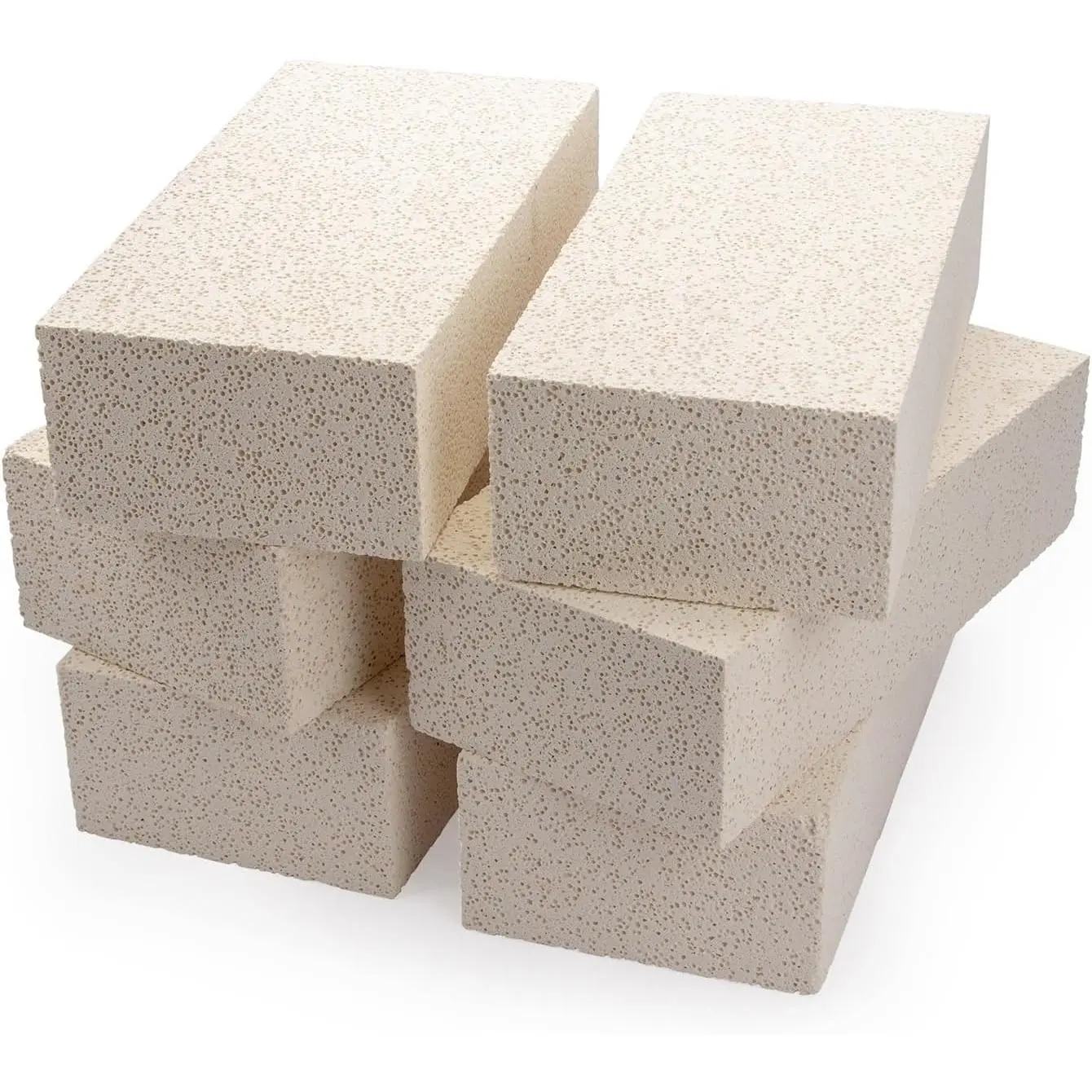 6 Pieces Insulating Fire Brick for Ovens Kilns Blacksmith Fireplaces Forges 9" x 4.5" x 2.5" 2300F Rated Insulating Fire Bricks