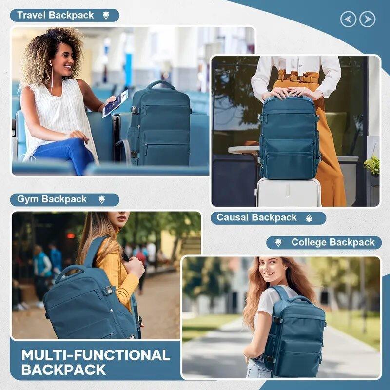 Three-piece vacuum travel bag set, equipped with detachable vacuum bag, electric air pump, large-capacity backpack, detachable design, multi-layer pockets, casual style, Space Saving Bag, Travel Organizer Bag