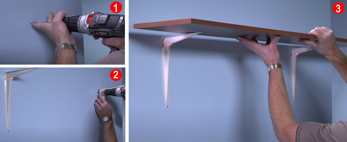 Shelf Brackets, White 10*8 in Heavy-Duty L Bracket 10 PCS, Metal Angle Bracket Used for Suspension Rustic Farmhouse Decoration