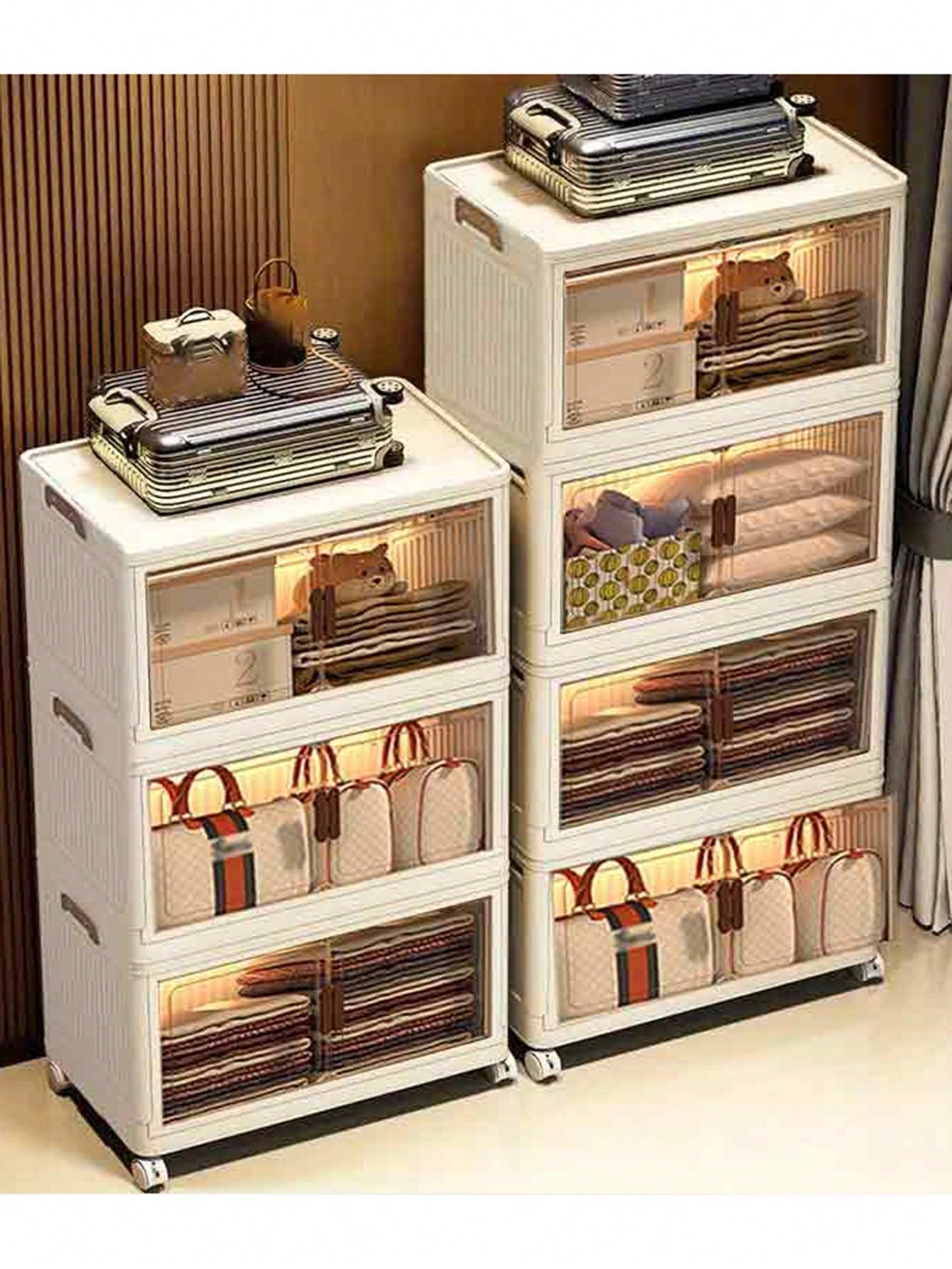 4layers  Plastic Storage Box Organizer, Stackable Storage Box, Covered Storage Box, Storage Container Organizer