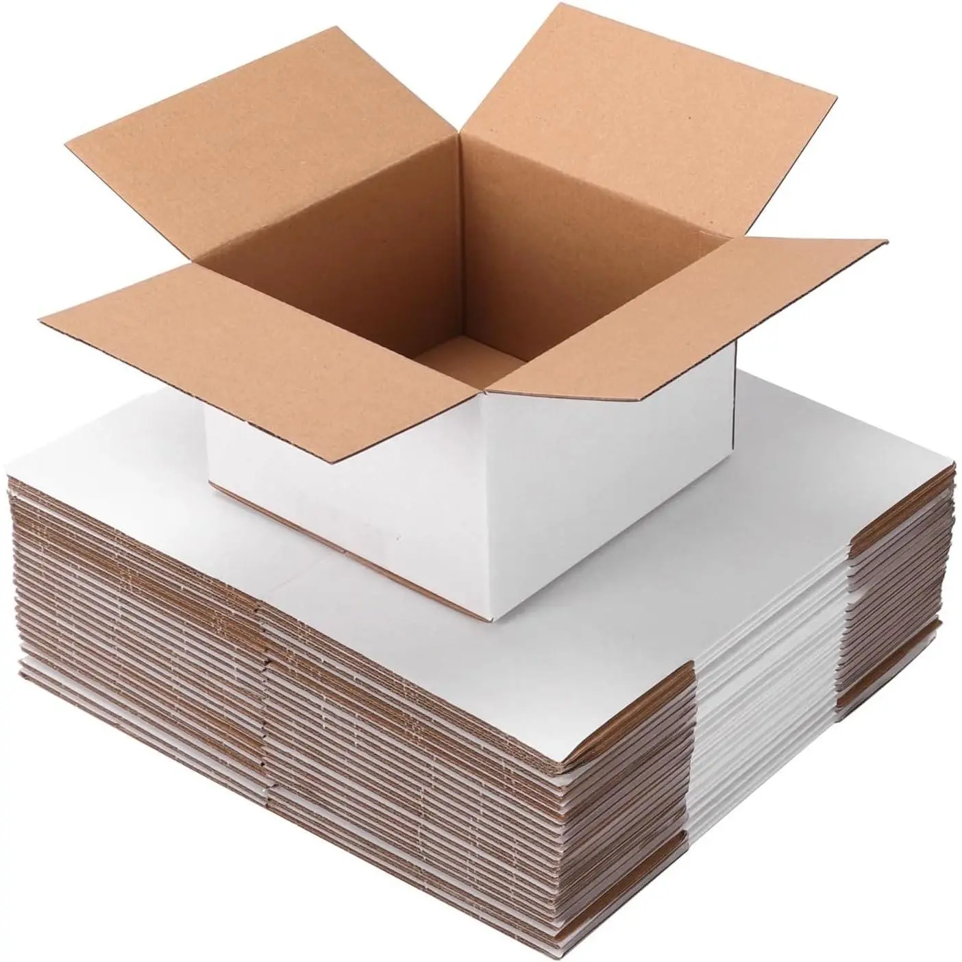 25-Pack 8x8x6 Inches White Corrugated Cardboard Shipping Boxes – Easy to Fold & Assemble for Business Packing, Shipping, and DIYGift