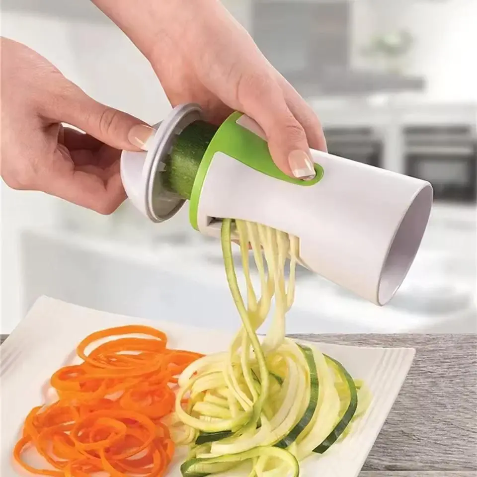 1pc 3-in-1 Handheld Vegetable Spiralizer Slicer Cutter - Zucchini Pasta Noodle Maker, Kitchen Tool for Carrots & Veggies