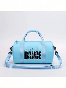 Three-Color Dancer Print 'dance' Crossbody Bag, Adjustable Strap, Top Handle, Durable Fabric, Mini Backpack for Fitness, Dance, Commute, Outdoor Activities