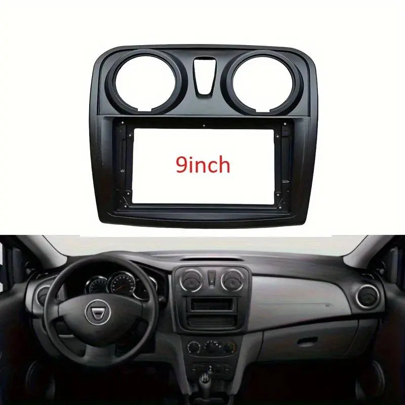 2 Din 9 Inch Car Radio Fascias for Dacia Sandero Symbol Stepway 2014+ Dashboard Frame Installation DVD Gps Mp5 Multimedia Player
