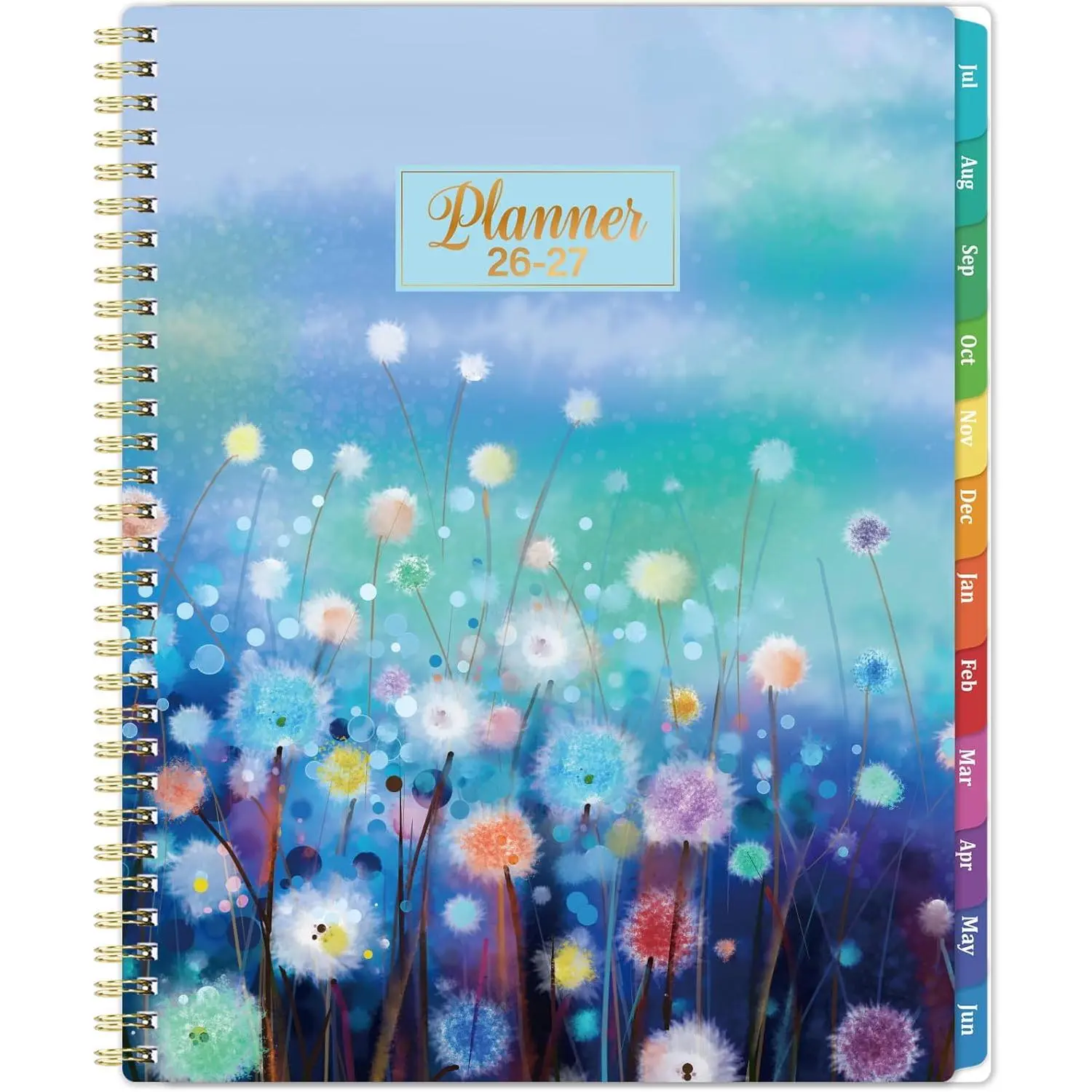 Planner 2026-2027,Weekly and Monthly Planner 26-27,11” x 8.5” | Jul. 2026 - Jun. 2027,Weekly and Monthly, Colorful Tabs,  Pocket, Holidays, -Wire Binding