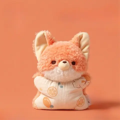 Cute Fox Bean Bag Series, Palm-Sized Plush Doll, Soft and Comfortable Stress Relief, Handkerchief Decoration, Desk and Bedroom Decor, Holiday Gift, Soft Cuddly Gift