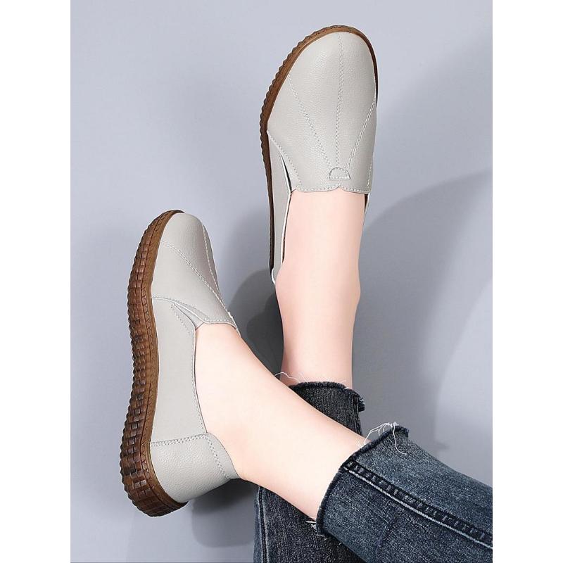 (New)Women's Solid Color Slip on Walking Shoes, Casual Comfortable Flat Shoes for Daily Wear, Lightweight Breathable Shoes for Women & Girls(Gift)11