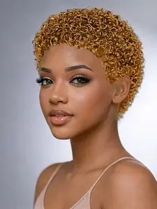 Short Curly Human Hair Wigs Hair Wigs Afro Kinky Curly Wig for Women 150% Density Pixie Cut Curly Wigs