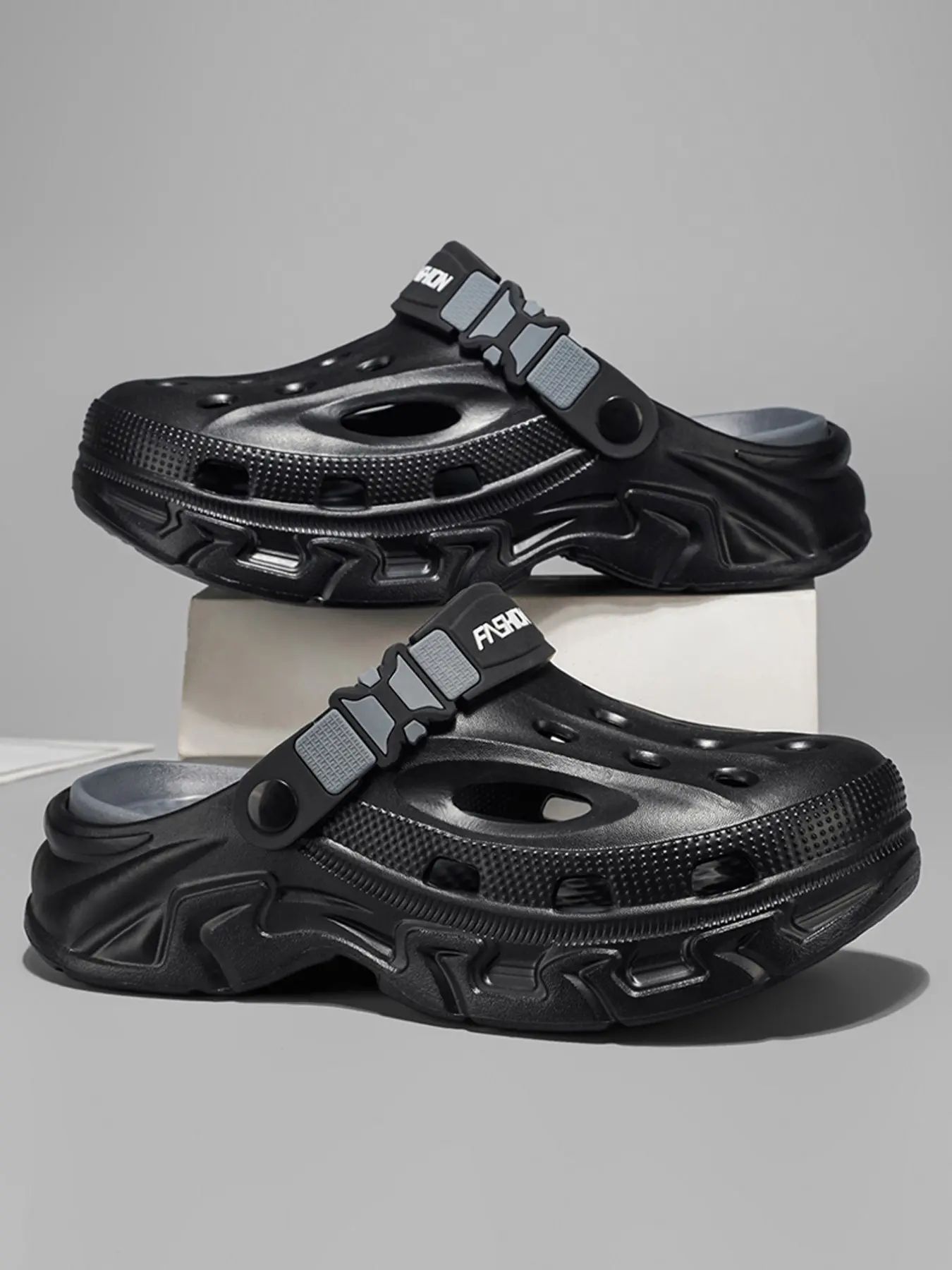 Men's Summer Eva Sport Sandals, Thick Sole Anti-Slip Adjustable Casual Shoes, Breathable Lightweight Garden Slippers for Daily Wear
