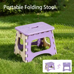 Portable Folding Chair for Indoor/outdoor Use, Lightweight Plastic Storage Stool, Ideal for Camping, Fishing, Beach, Queuing, Home Use