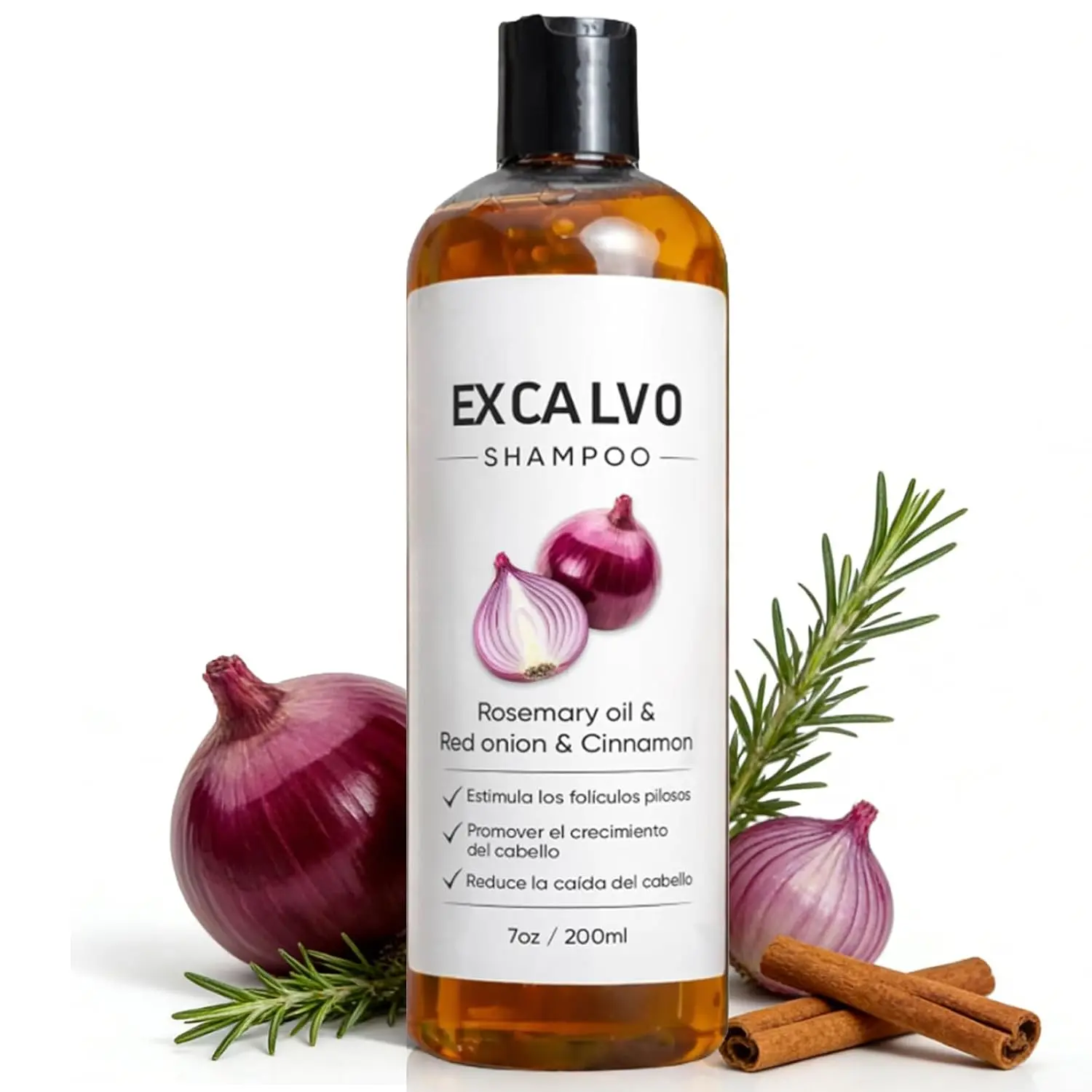 Excalvo Shampoo, Excalvo Shampoo Para Hombre with Rosemary Oil & Red Onion & Cinnamon, Onion Shampoo for Hair Growth, Promotes Stronger, Thicker and Longer Hair for Women & Men (1)
