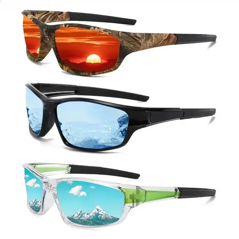 3 Pack Polarized Sports Sunglasses for Men, UV400 Night Vision Yellow Tint Driving Glasses, Anti-Glare Windproof Outdoor Eyewear, Lightweight Shades for Cycling, Fishing and All Activities summerwins