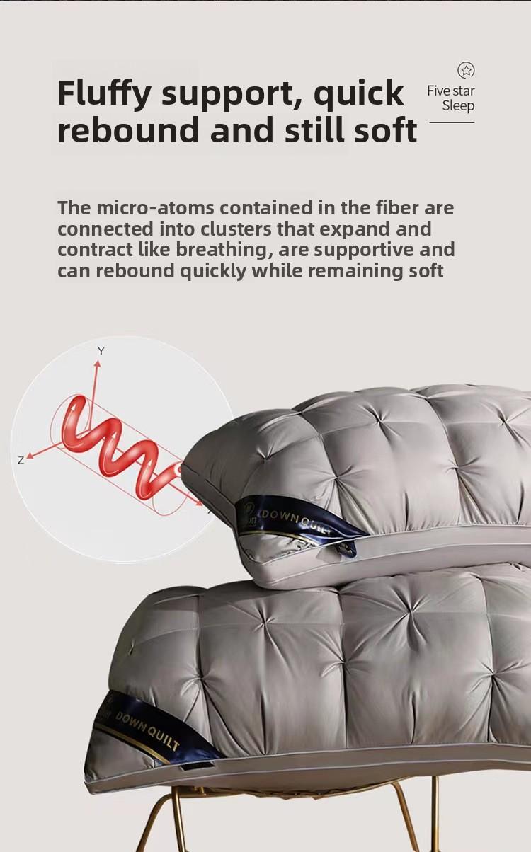 Solid Color Button Pillow Core Single Neck Support Sleep Aid Hotel Home Use