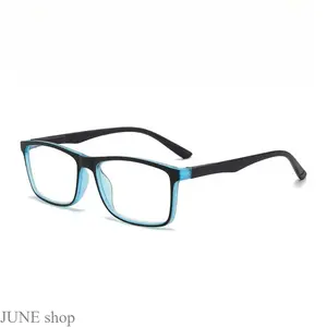 XUH Two-Tone Rectangle Optical Eyeglass Frame For Men And Women, Lightweight Structure With Flexible Metal Spring Hinges, Clear Lens Prescription Eyewear Suitable For Office Work, Computer Use And Daily Casual Wear