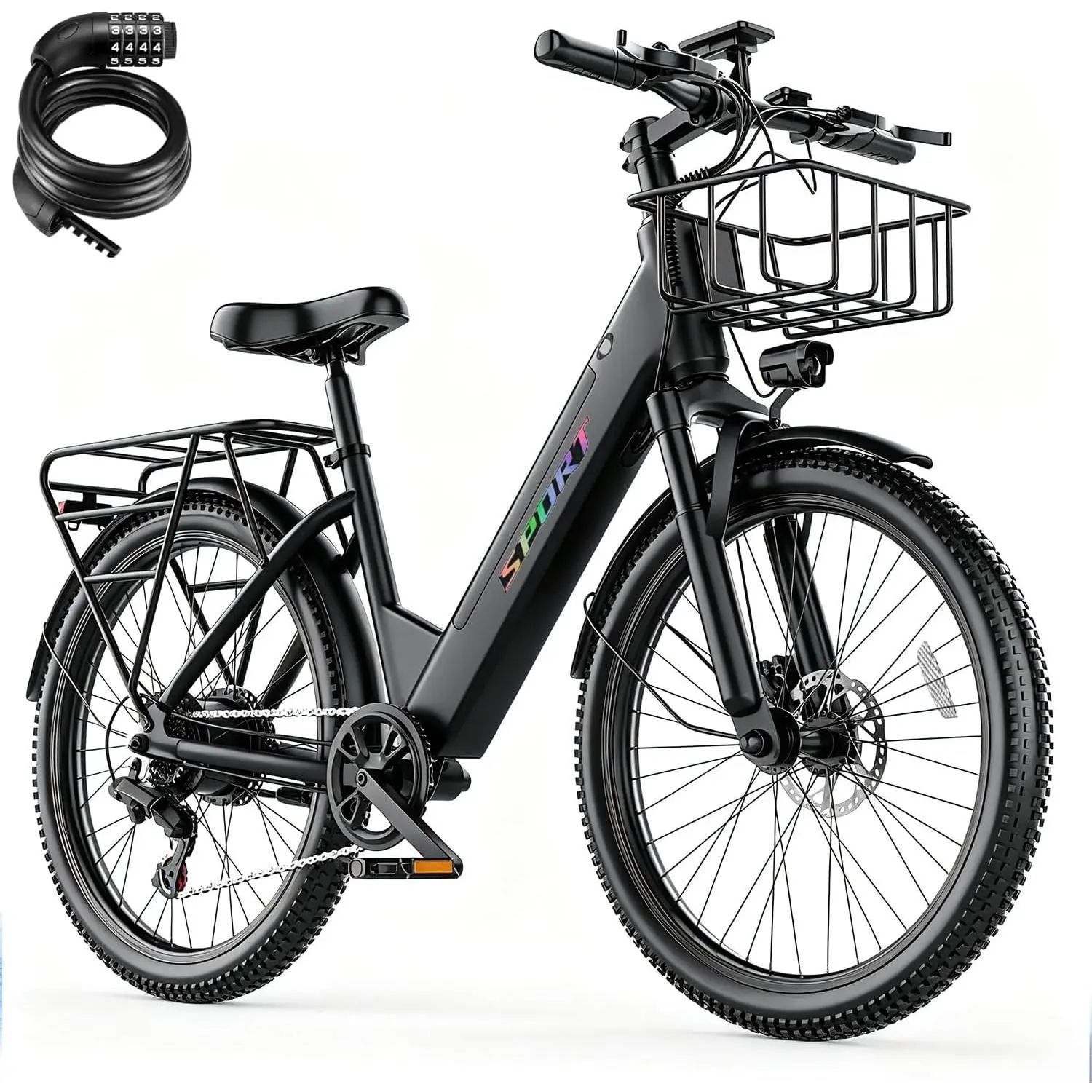 Adult Electric Mountain Bike - 26" Fat Tire Ebike, 1500W Peak Power, 480Wh Large Battery, 25MPH Max Speed, 65 Mi Range, Dual Disc Brakes, 7-Speed Gearshift for Commuting