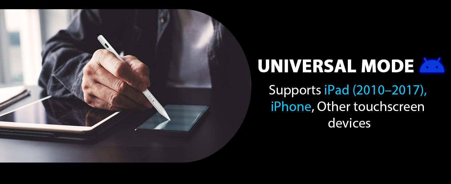 Penlike Universal Stylus Pen for iPad, iPhone, Android, 2 in 1 Fast Charge Active Stylus Pen for Touchscreen, Fine Tip, High Sensitivity, Magnetic Stylist Pencil for Samsung, Other Android Phones, Tablets