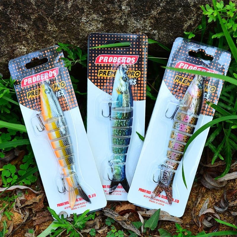 Multi Jointed Swimbait 13.5cm 19g Hard Fishing Lure Realistic 8-Segment Sinking Bionic Bait for Pike Bass Musky Freshwater Saltwater Fishing Tackle