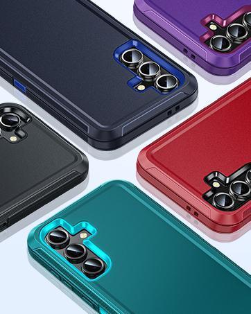 for Galaxy A15-5G Phone Case: with Tempered Glass Screen Protector [2 Pcs]+ Full Camera Lens Protection, Love Heart Plating Girly Women Luxury Shockproof Android A 15, Pink