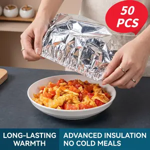 50/100 PCS Home dining table & food container aluminum foil heat-retaining cover, kitchen food insulation and freshness keeping, high-quality aluminum foil-YY1