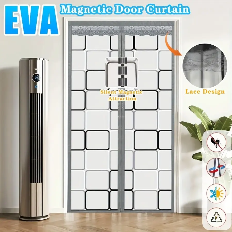 Energy Saving Eva Air Conditioning Door Curtain, Full Magnetic Self Sealing, Thermal Barrier, Wind Blocking, Mosquito Proof, Indoor Household
