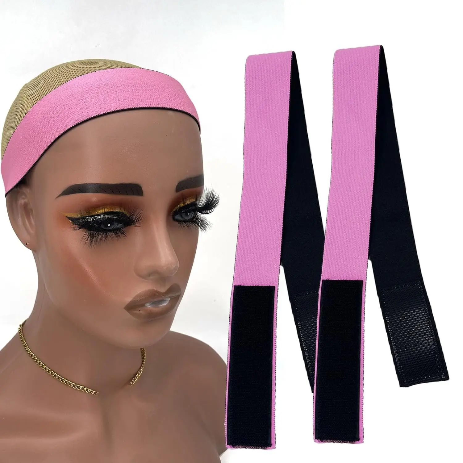 Elastic Lace Melting Bands for Wigs, Light  Lace Front  Wrap to Lay Edges (Light  (Pack of 2))