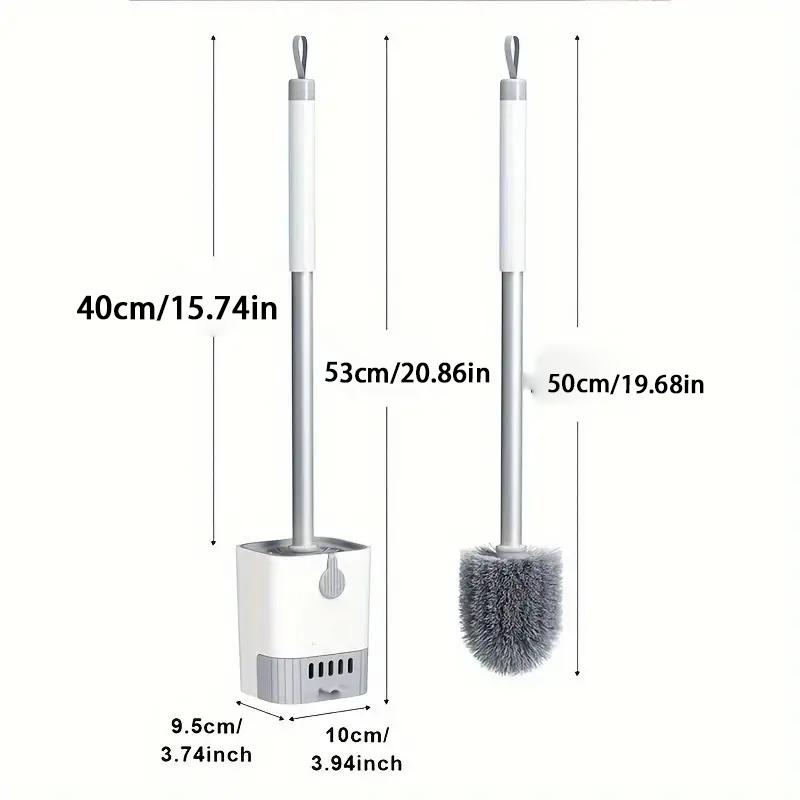 Toilet Brush and Holder Set, 1 Set Wall Mounted Long Handle Toilet Brush and Holder, Household Cleaning Supplies for Bathroom, Home Goods, Bathroom Brush Cleaner