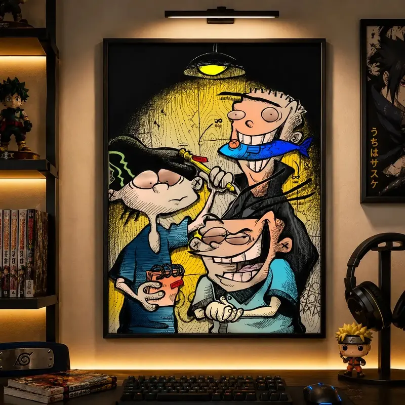 Ed Edd n Eddy Cartoon Wall Art, Cartoon Network Retro Poster, Vintage Cartoon Print, Nostalgic TV Show Wall Decor, Cartoon Room Decor, Gaming Room Wall Art, Collector Wall Art, Cartoon Fan Gift, Retro Artwork