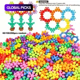 Random-Color Flower Building Blocks, Building Block Model, Building Sets, Building Kit, Buildable Blocks Kit, Creative 3D Snowflake Puzzle DIY Educational Plastic Assembly Toy, Ideal Birthday Gifts #GLOBAL PICKS