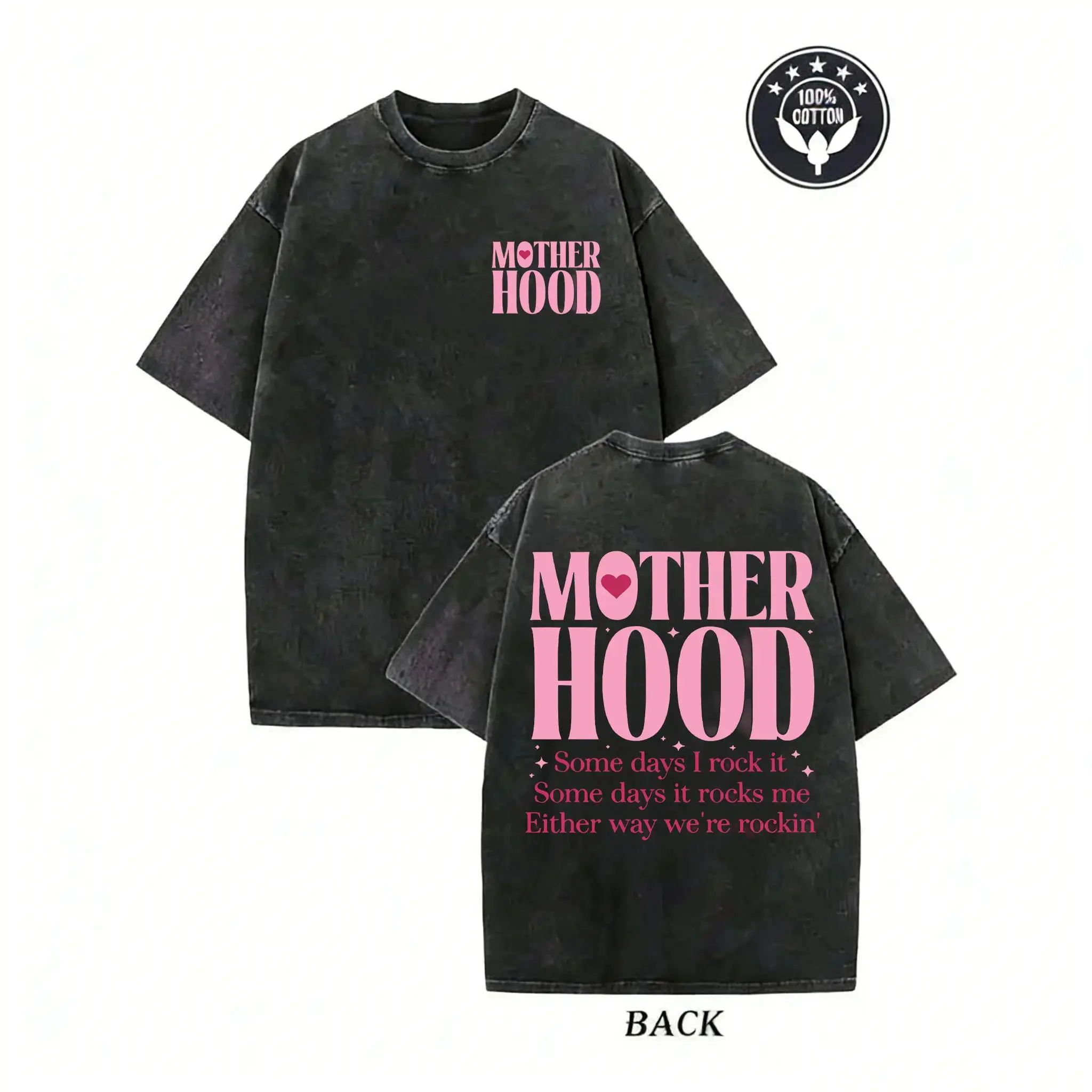 Motherhood Rockin' It Vintage Washed Oversized Tee