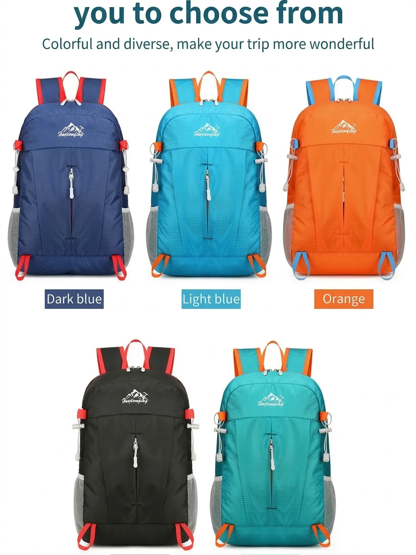 Ultra-Light Foldable Backpack, Large Capacity Outdoor Sports Bag, Ideal for Cycling, Camping, Hiking, Fitness, Yoga, Travel