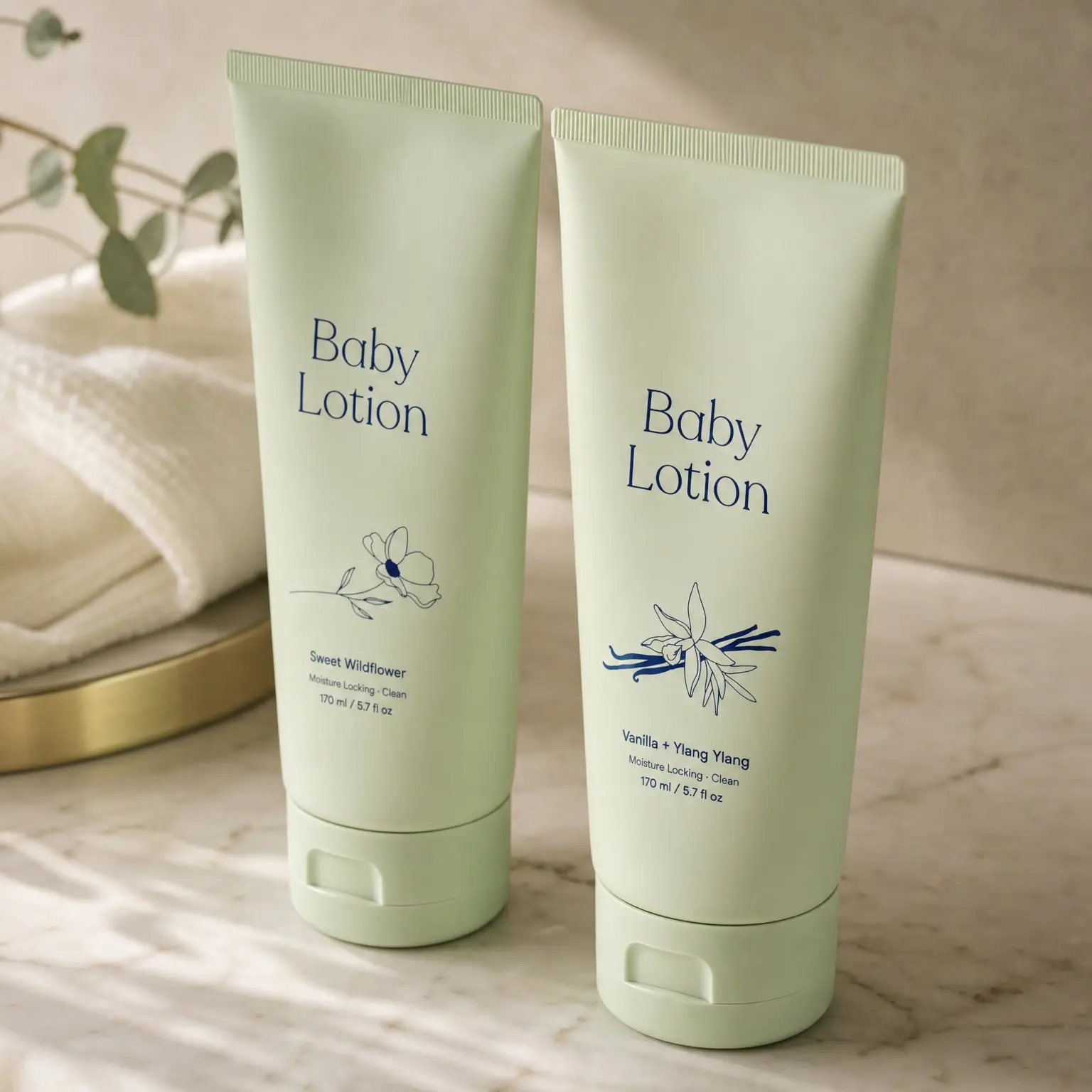 Baby Lotion Scented Discovery Duo, 2-Pack, Sweet Wildflower & Vanilla + Ylang Ylang, Gentle Moisturizer for Newborn, Sensitive Skin & Kids, Non-Toxic, Hypoallergenic(Gift)