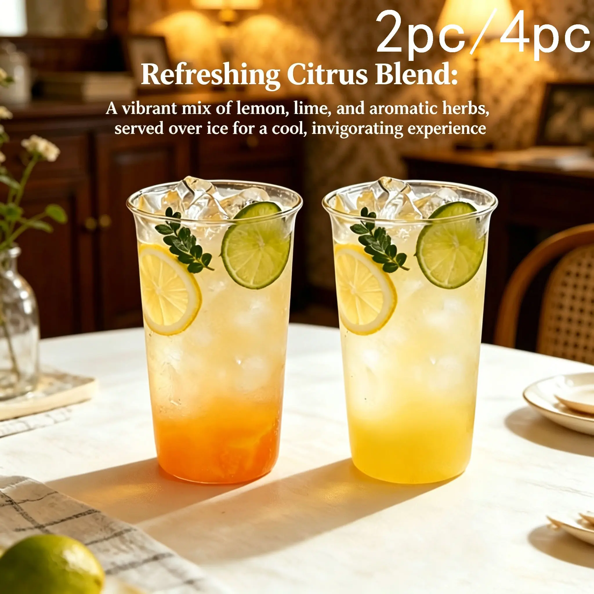 2/4pcs High Borosilicate Glass Cups, Ice Americano Coffee Cup, Breakfast Milk Cup, Juice Cup, Transparent Glass Coffee Cup, Reusable Water Cup