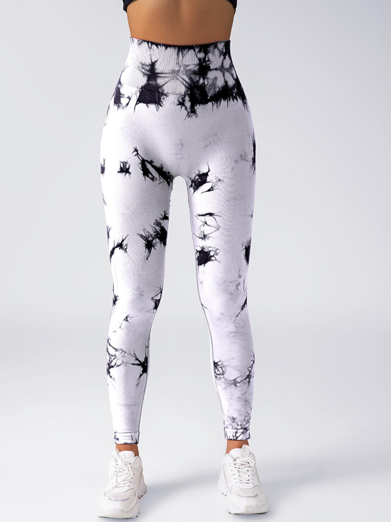 Women's High-Waisted Seamless Yoga Pants, Tie-Dye Sports Leggings, Elastic Hip-Lifting Gym Wear, Comfortable Fashion for All Seasons
