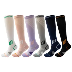 Summer Breathable Massage Compression Calf Socks Graduated Pressure Muscle Protection Athletic Socks for Women Running Jump Rope Yoga Fitness Cycling Walking Gym Workout Daily Wear Leg Support
