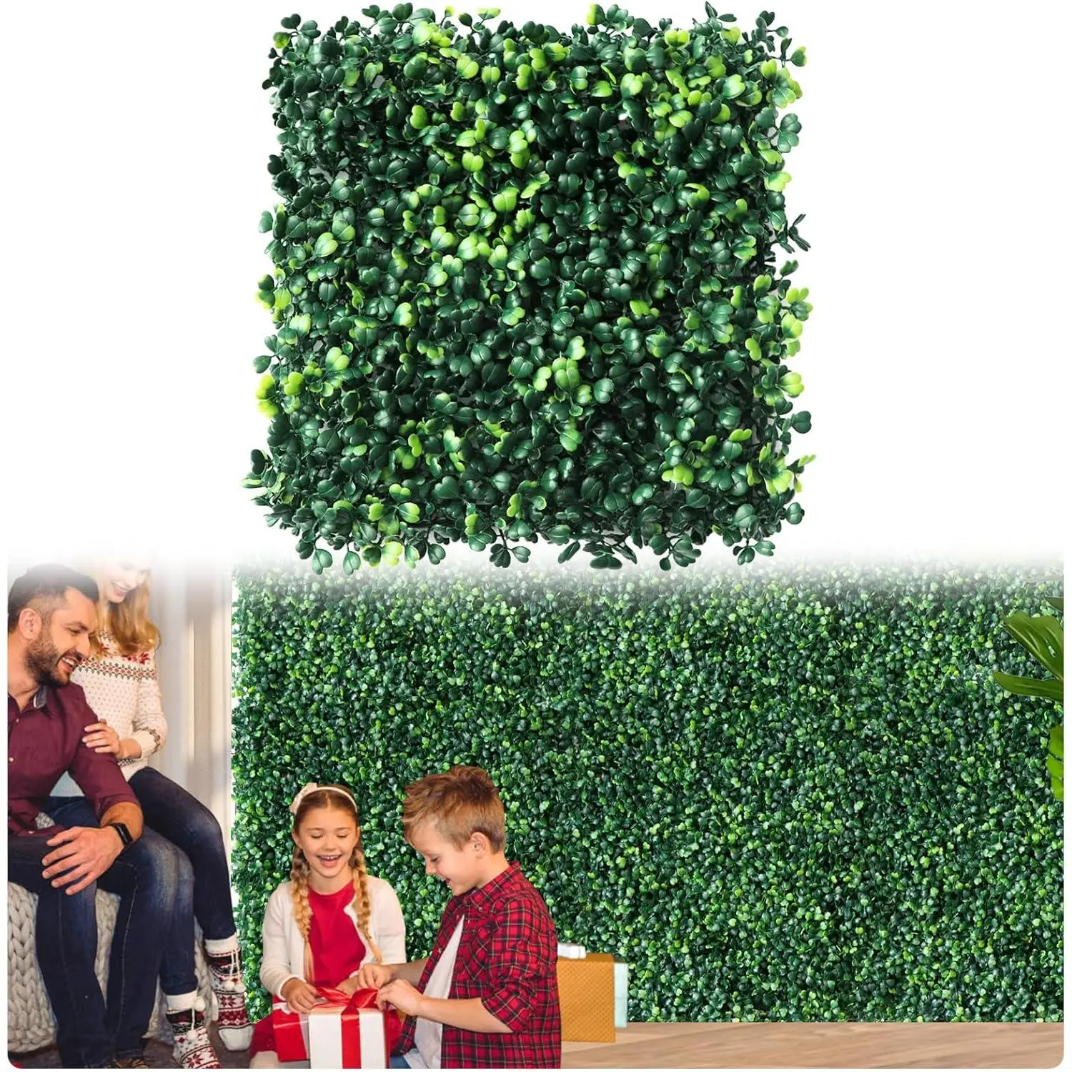 12 count 10"x10" Grass Wall Panels Backdrop, Artificial Boxwood Hedge Wall for Indoor Outdoor  Hedge Screen Faux Backdrop,Upgraded Leaf Hedge Grass Wall Decor Garden Backyard Party