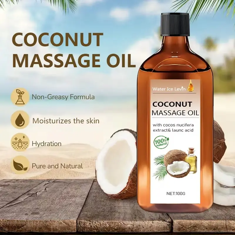 Coconut Massage Oil; Deeply Moisturizes Dry Skin And Is Suitable for Massage, Skincare, Body Care, Natural Oil, Use, Bathing, And More
