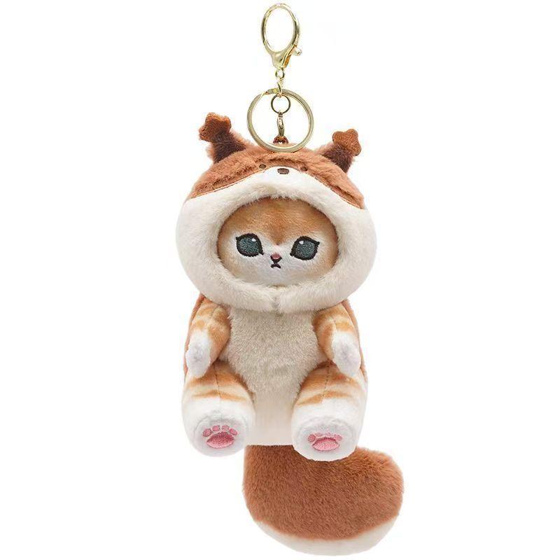 One four styles of optional cute animal keychain 5-inch plush backpack accessories, four styles of optional pendant cute keychain gift