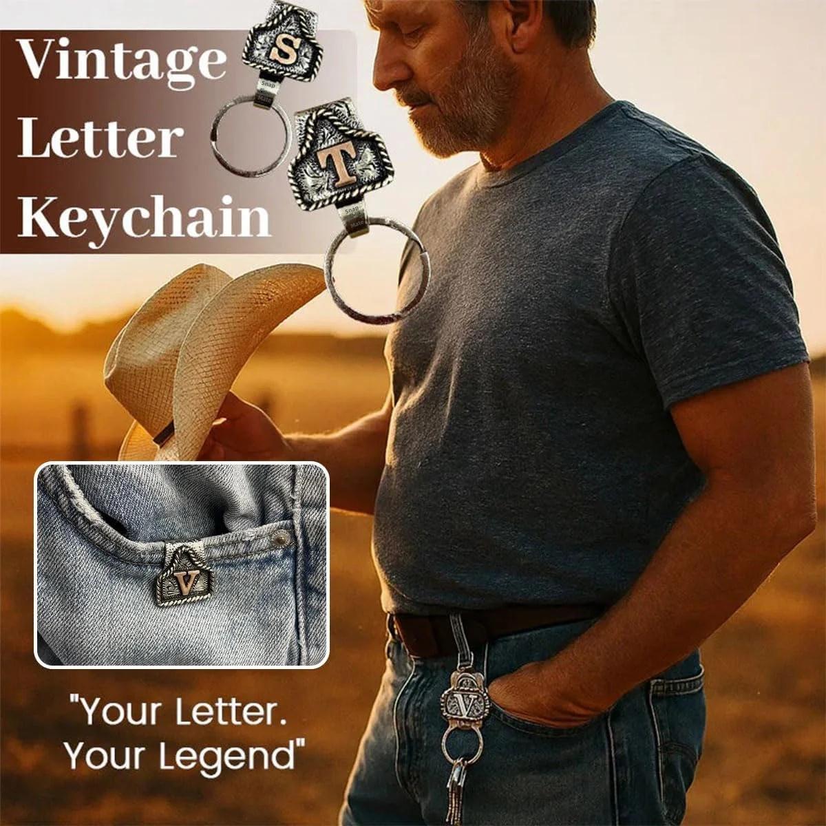 Handmade Cow Tag Belt Key Holder with Copper Initial. Custom Made. Texas-Based. Fashion Jewelry Accessories