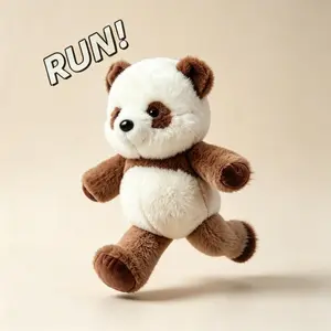 Cute Running Panda Plush Doll, Soft and Adorable, Perfect for Christmas, Halloween, Birthday, Loved Gift by Friends and Family
