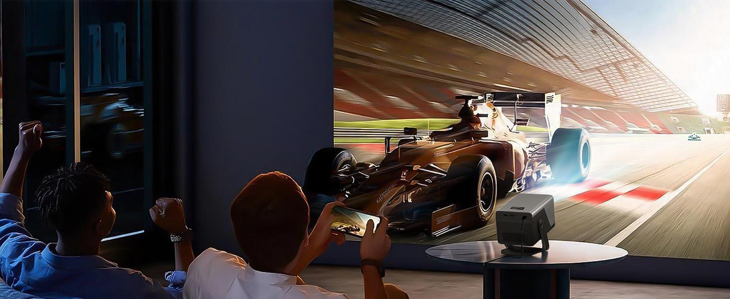 [8K Support/1400 ANSI/AI Visual Calibration] Native 1080P UHD Projector with Android 14 OS, X7AR Smart Projector with Hi-Res Audio, Auto Focus&Keystone,WiFi 6&Bluetooth 5.4, 200" Screen for Home Outdoor