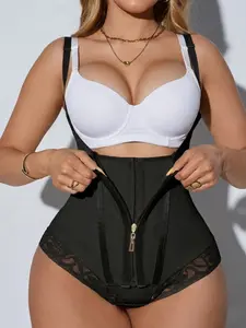 1 Count Women's High Compression Underwear, Fajas, Butt Lifting And Tummy Control Shapewear Romper, With Zipper & Hooks Adjustable Tight-Fitting Jumpsuit, Waist Trainer, Colombian Shapewear, Suitable For Various Occasions, Training