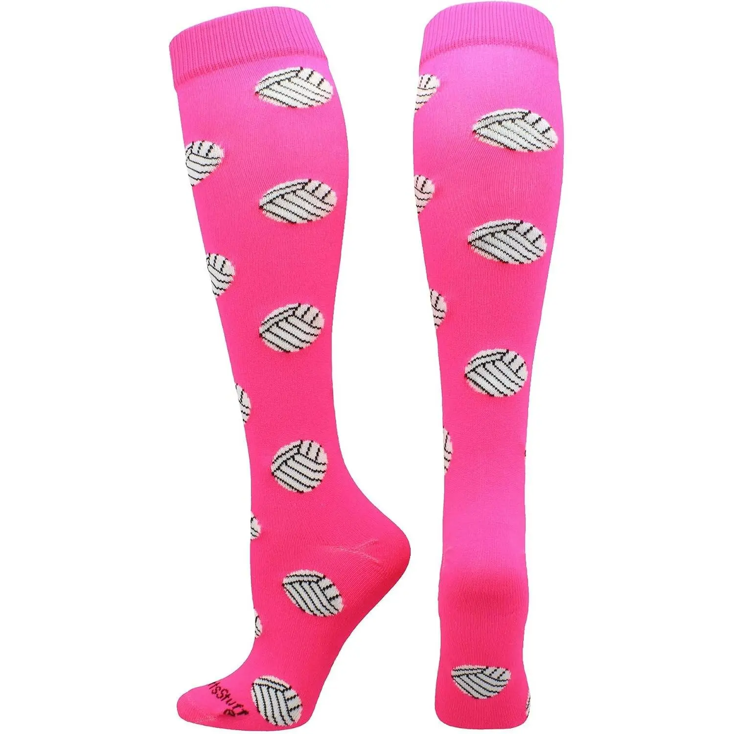 Volleyball Socks with Volleyballs for Girls Women Youth Adult Over the Calf Gift Accessories Long Tall Fun