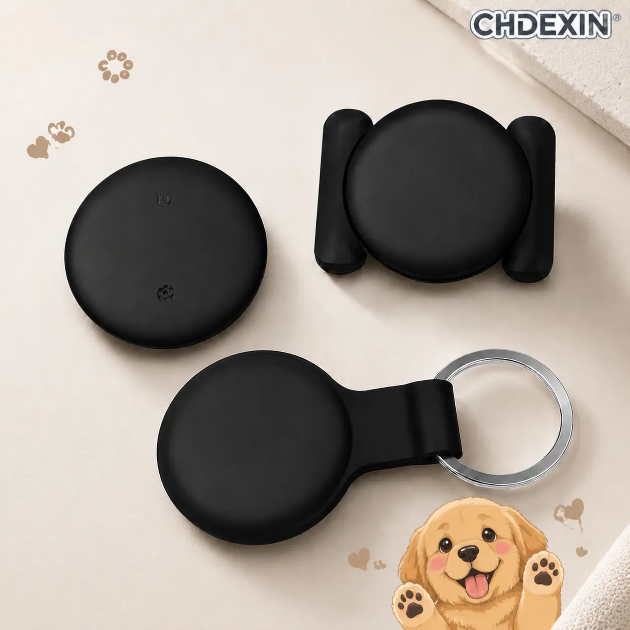 CHDEXIN Slim GPS Location Tracker - Waterproof Magnetic-Metal Casing Silicone-Free Magnetic Mount, Compact Portable Monitor Equipment, Realtime Anti-Theft for Automotive/Bike, iOS Find My Devices, Key/Wallet Anti-Loss, No-Subscription