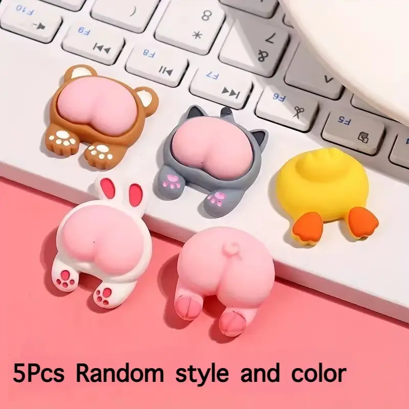 5pcs Random Style Cartoon Keycaps, Fun and Charming, Exquisite Mechanical Keyboard Set, Cute Aesthetic, Gaming or Office Use